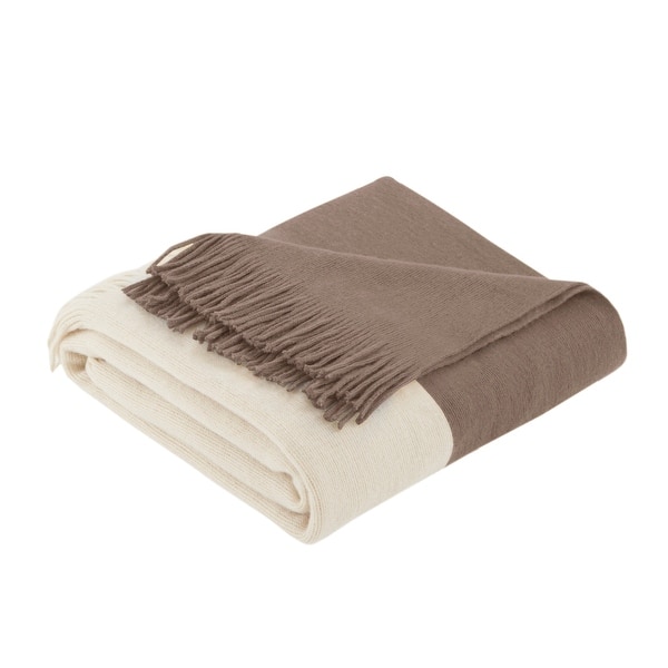 slide 2 of 5, Carson Carrington Ventspils Faux Cashmere Throw Taupe
