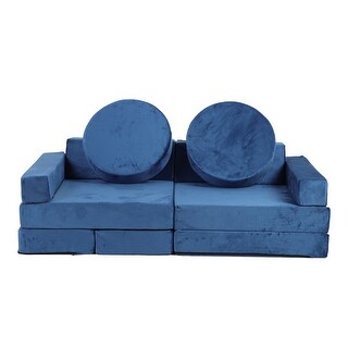 14 Pieces Kids Sofa Modular Convertible Play Couch Set for Bedroom or Playroom - 55”L x 27.5”W x 16.5”H