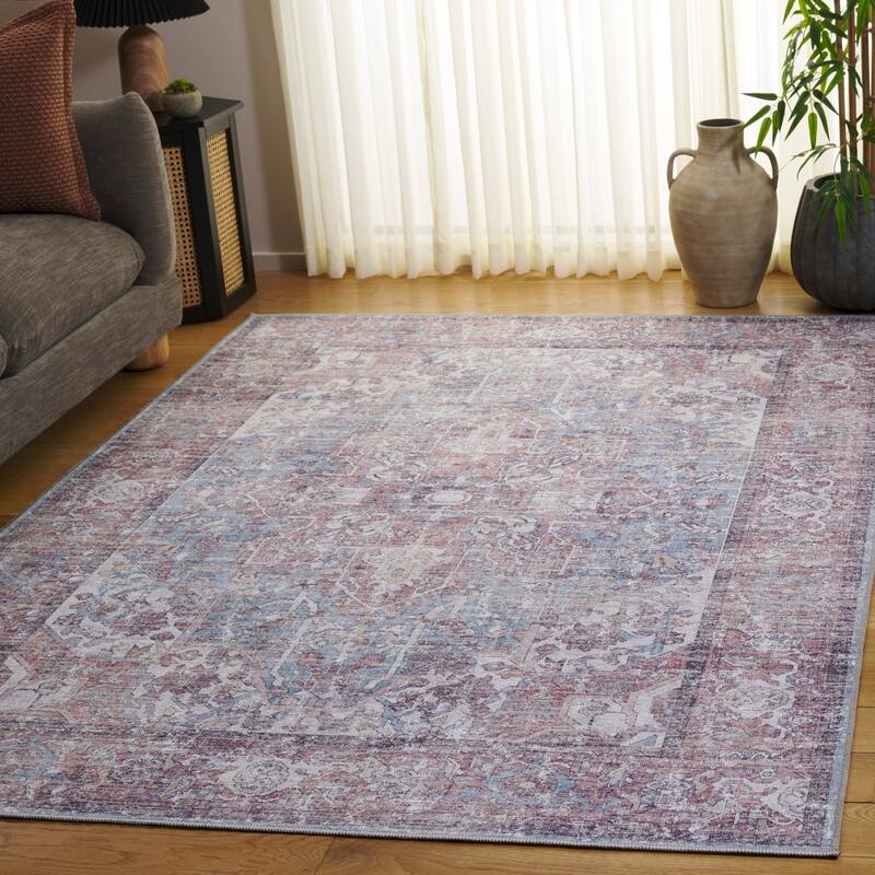 SAFAVIEH Vintage Heriz Kamala Machine Washable Rug - Red/Blue - 5'3" x 7'6"