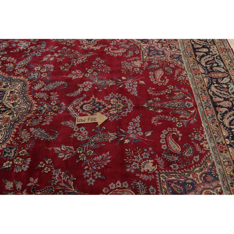 Vegetable Dye Yazd Persian Antique Area Rug Handmade Wool Carpet - 7'10"x 11'10"