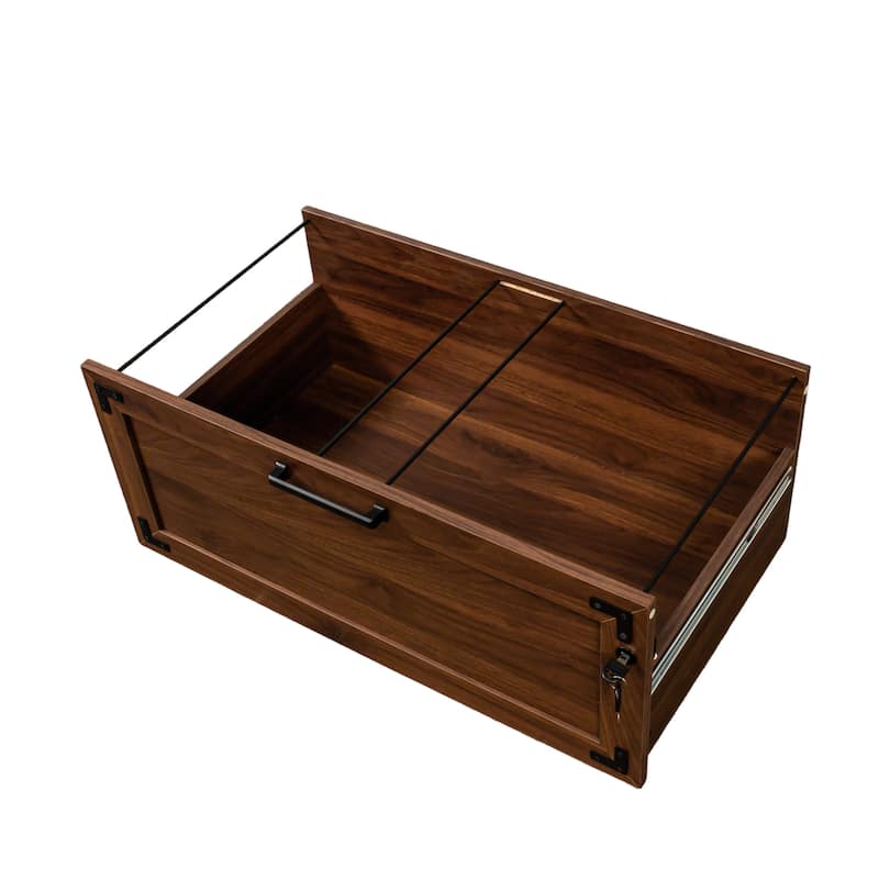 Farmhouse File Cabinet, Stylish 2-Drawer File Cabinet Rustic Office File Cabinet with Lock, for Home Office