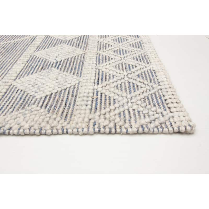 ECARPETGALLERY Braid weave Sienna Navy Wool Rug - 5'1 x 7'5
