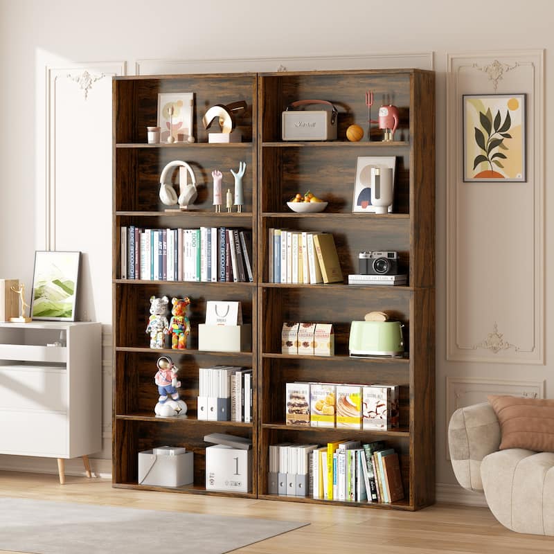 Futzca 6-Tier Open Bookcase and Bookshelf, Display Storage Shelves