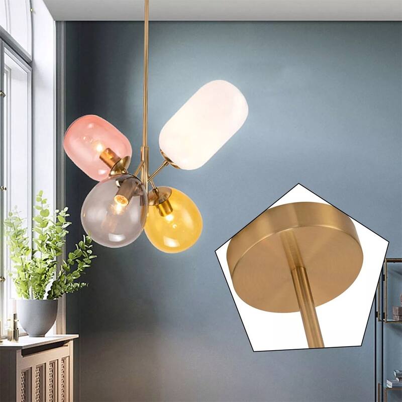 Fashionable Colorful Glass Ball Chandelier Pendant Light 110V - 15" x 39"