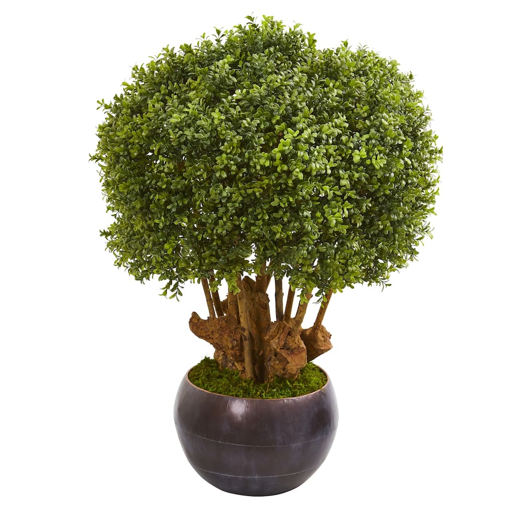 Artificial Topiary Tree 38" - Indoor Outdoor Green Bush in Decorative Pot, Home Decor Accent - 31-40 Inches