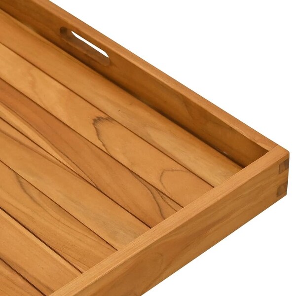vidaXL Serving Tray Solid Wood Teak - Bed Bath & Beyond - 38697565