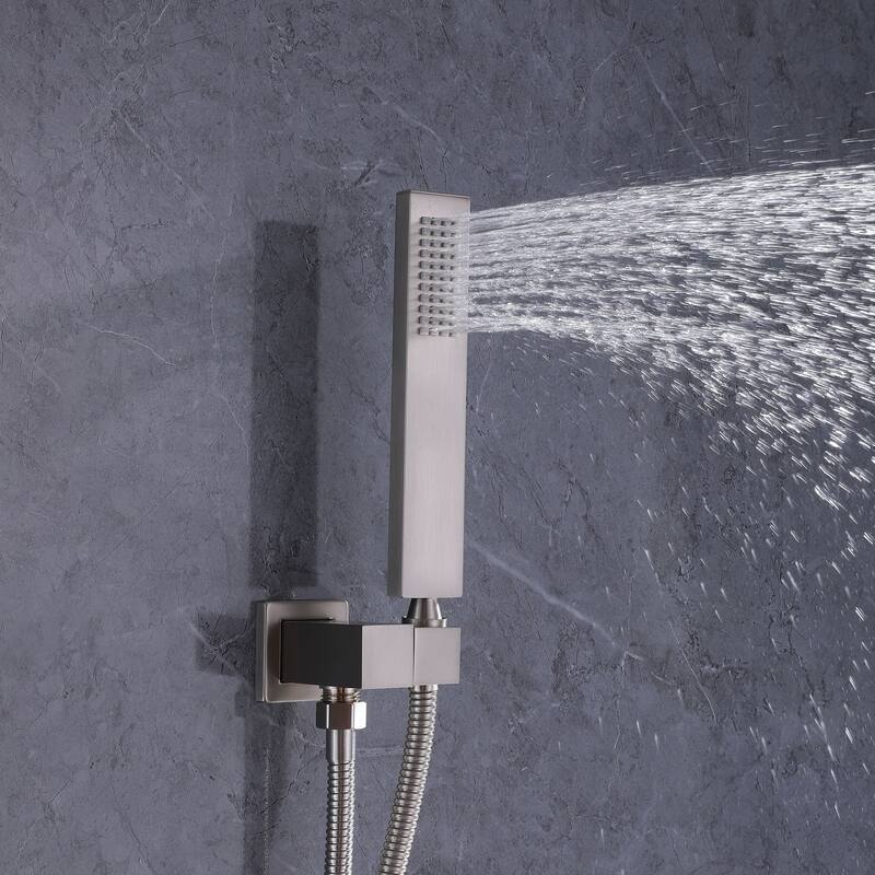 Thermostatic Shower System With Rough-in Valve Bathroom Shower Faucet With Hand Shower And Body Jet Rain 10 Inch Shower Head Set