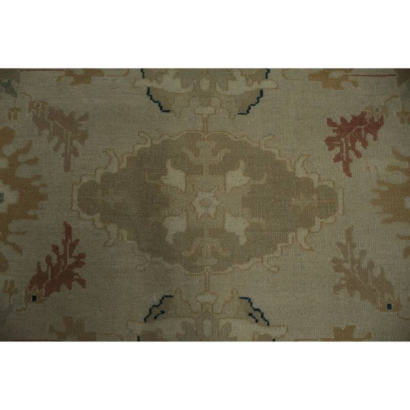 Hand Knotted Oriental 100% Wool Carpet Traditional Floral Greys & Charcoal Ziegler Area Rug - 9' 9'' X 7' 7''