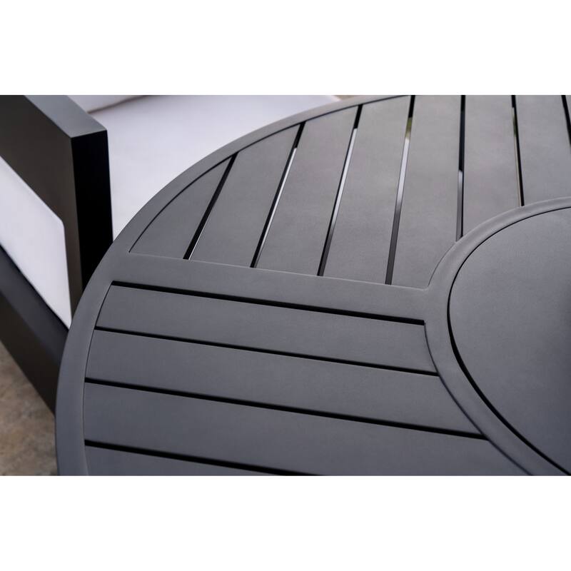 Abbyson Santorini Black Outdoor Fire Table