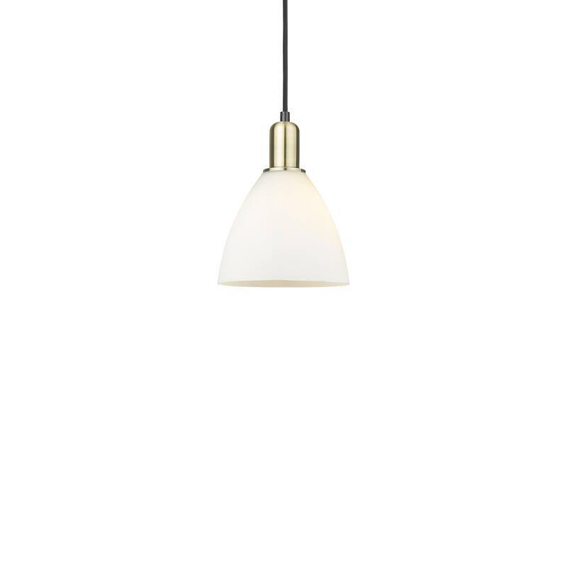 Innovations Lighting 716-1P-11-8 Bristol Pendant Bristol 8" Wide Mini - Black Antique Brass / Matte White