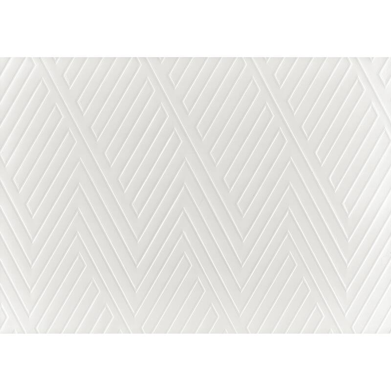 Modern Queen Bed with LED Upholstered Headboard, White and Gold Finish