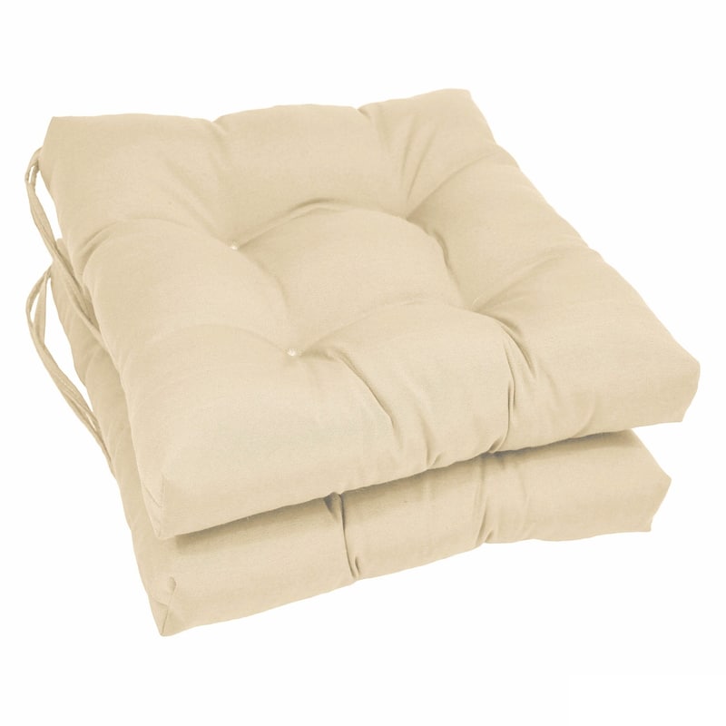 Blazing Needles 16-inch Solid Color Dining Chair Cushions (Set of 2) - Natural