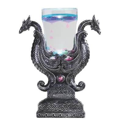 Q-Max 10.75"H 2 Dragon with Lava Timer Statue Fantasy Decoration Figurine