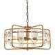 preview thumbnail 5 of 15, Industrial Modern 4-Light Metal Crystal Open Frame Drum Chandelier for Dining Room - 10-in H x 17.6-in D