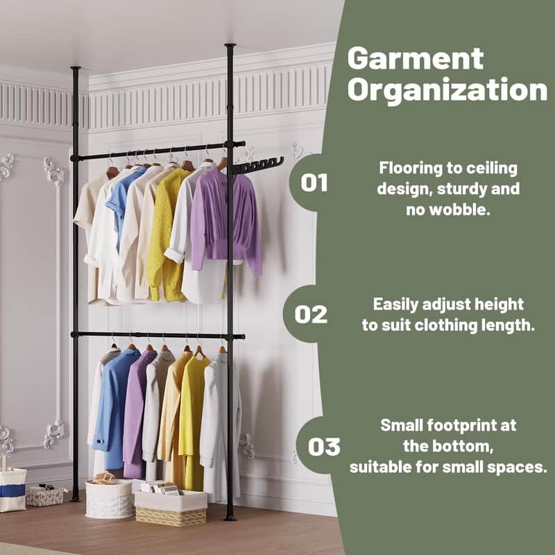 Metal Adjustable Height Clothing Hanging Rack