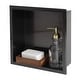 preview thumbnail 1 of 7, ALFI brand 12" x 12" Brushed Black PVD Stainless Steel Square Single Shelf Shower Niche