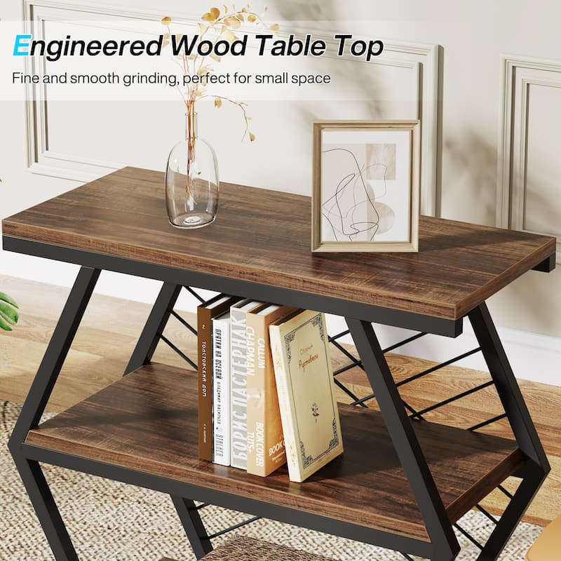 3-tier Rectangular End Side Table for Living Room