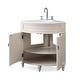preview thumbnail 6 of 15, 24-Inch Benton Collection Corner Bathroom Vanity with Single Shelf Cabinet, White Quartz Countertop, and Ceramic Sink