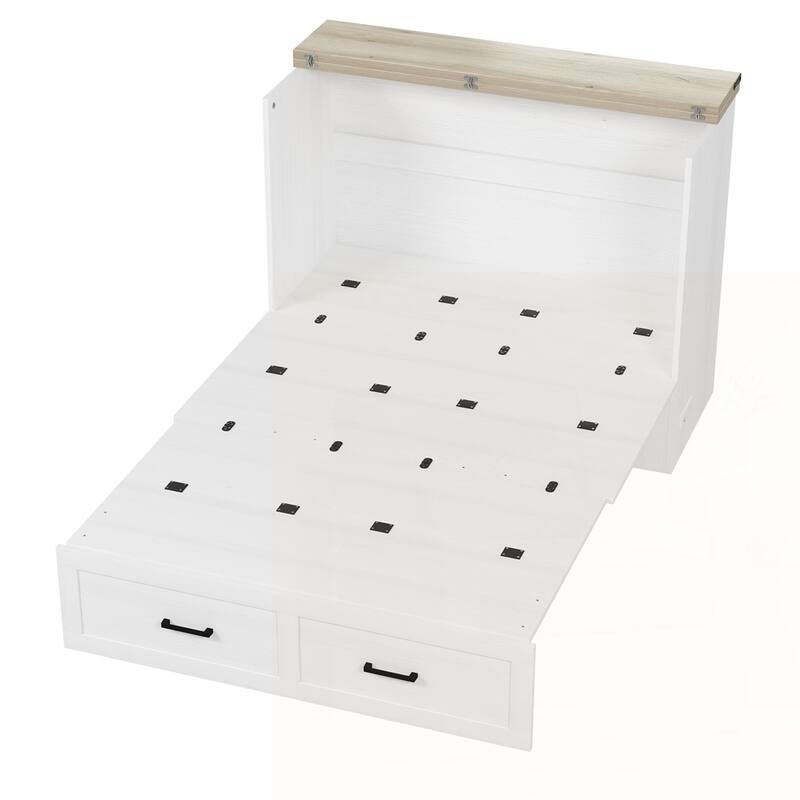 Foldable Platform Bed with Large Storage Drawer