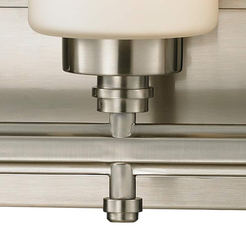 Elk Home Dawson Brushed Nickel With White Glass 3 Light Vanity Light - 3 light