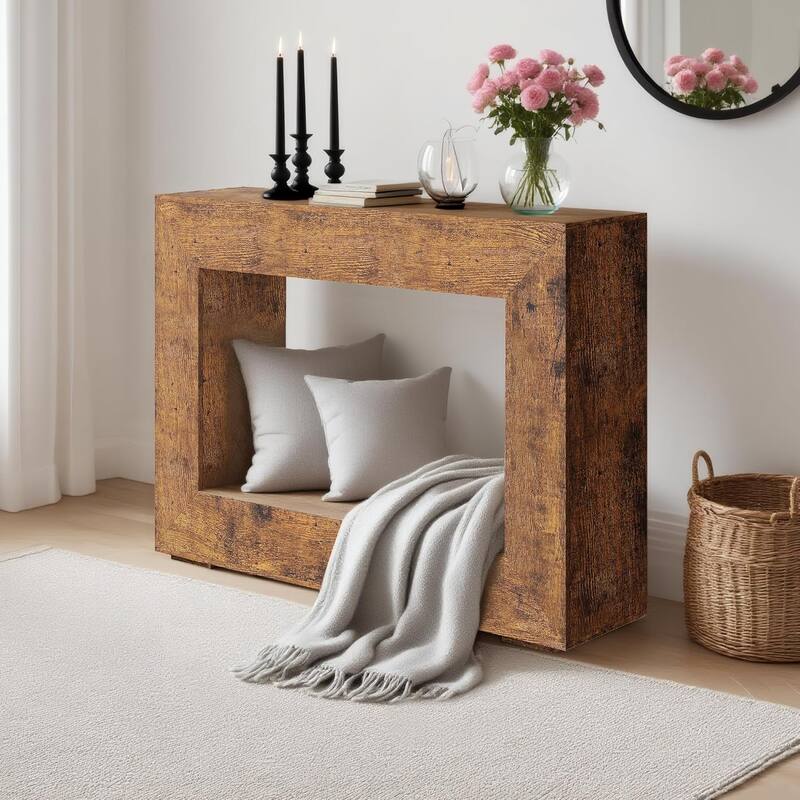 47" Farmhouse Console Table, Long Sofa Table Behind Couch, Wooden Entryway Table