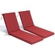 preview thumbnail 65 of 135, Pellebant Outdoor Patio Chaise Lounge Cushion 2PC-71.8" - CHILI