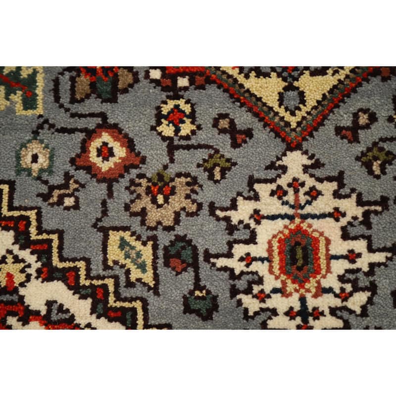 Hand Knotted Oriental 100% Wool Carpet Traditional Medallion Greys & Charcoal Heriz (serapi) Area Rug - 6' 1'' X 4' 1''