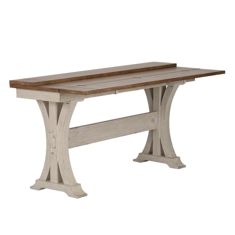 Farmhouse Reimagined Antique White Flip Lid Sofa Table