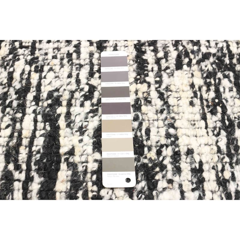 ECARPETGALLERY Braid weave Sienna Black Wool Rug - 5'2 x 7'6