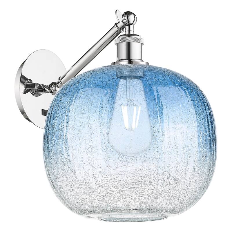 Innovations Lighting Endless Possibilities Ballston - Brookhaven Sphere - 1 Light 11" Adjustable Sconce - Polished Chrome/Sapphire Blue