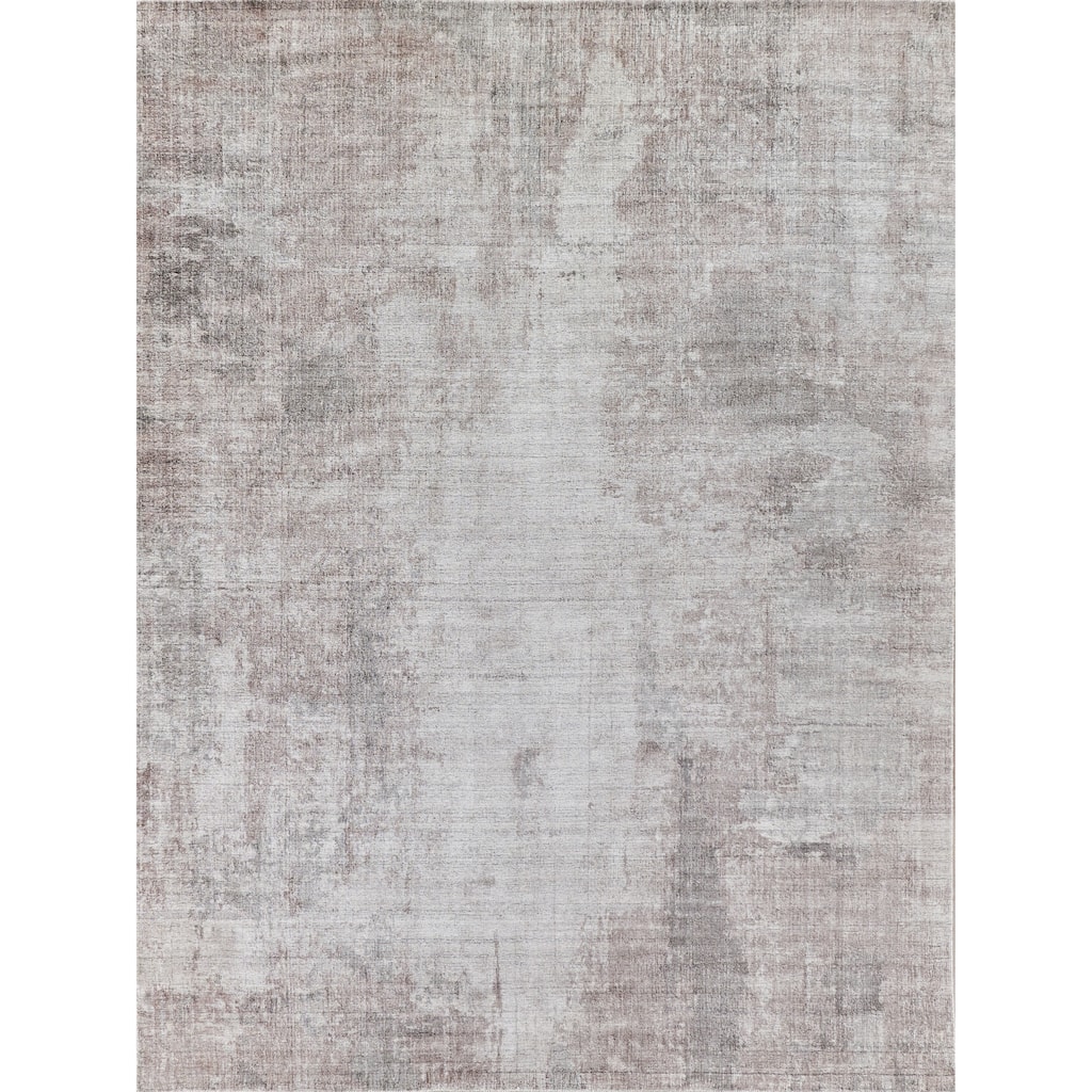 EXQUISITE RUGS Stone Wash Gazni Hand-loomed Wool/Bamboo Silk Silver/Taupe Area Rug.