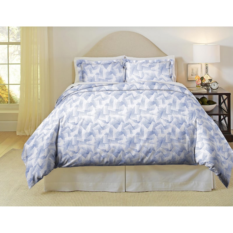 Pointehaven 200TC Valentina Cotton Printed Duvet Set - Valetina Blue - King - Cal King