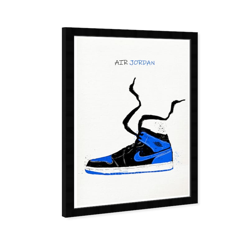 Wynwood Studio Prints Fashion and Glam Air jordan Drawing V Blue and Sapphire Blue Modern & Contemporary Wall Art Canvas Print