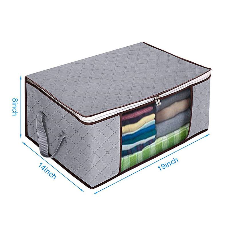 Enova Home Non Woven Fabric Foldable Storage Underbed Clothes Cover Bag(Set of 3) - N/A