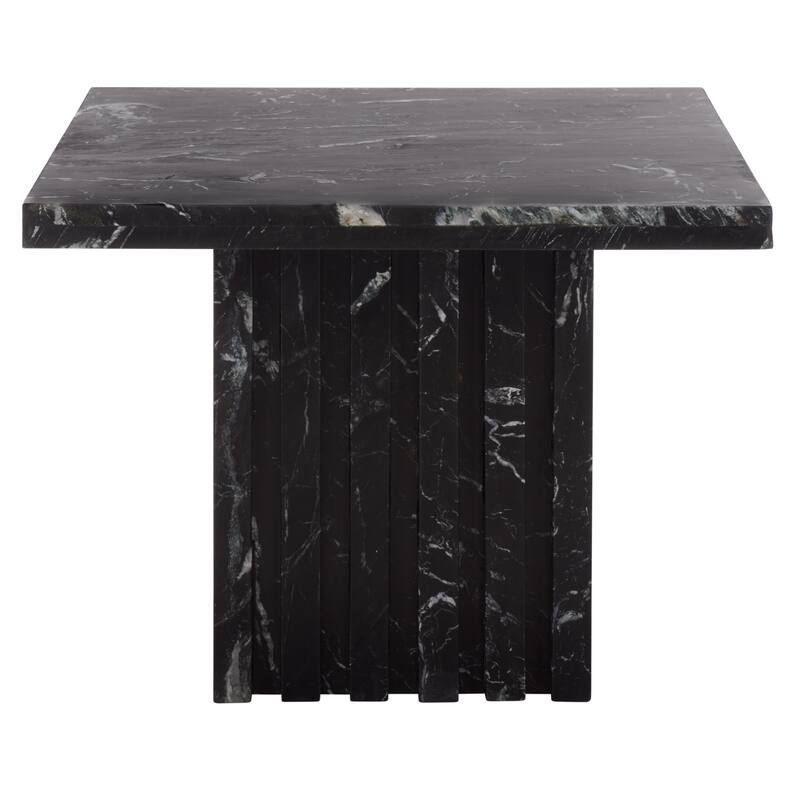 SAFAVIEH Couture Eftenia Tall Square Marble Accent Table - 21 In W x 21 In D x 16 In H - 21"W x 21"D x 16"H