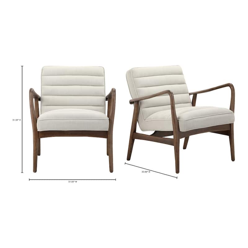 Aurelle Home Ash Wood and Upholstery Arm Chair - 30" wide x 27" deep