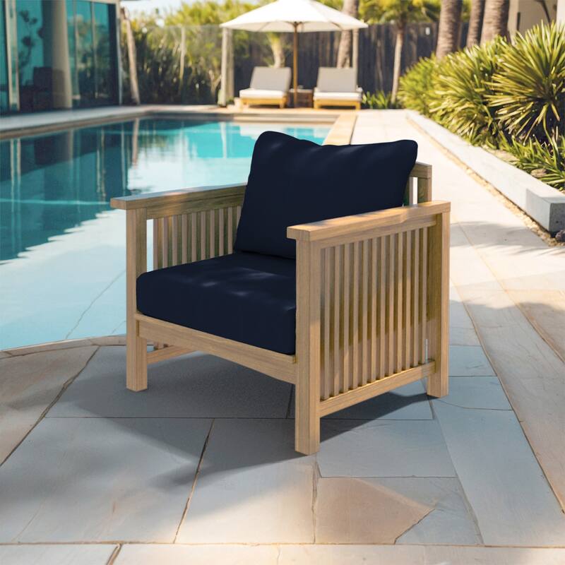 California Umbrella Outdoor Deep Seat Cushion Set, 24" x 48", Sunbrella Fabric, Densified Fiber Fill