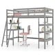 preview thumbnail 6 of 28, Twin Size Loft Bed with Desk and Bookshelves for Kids and Teens