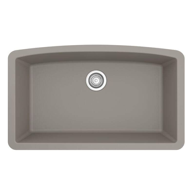 Karran Undermount Quartz Double Bowl Kitchen Sink - Concrete