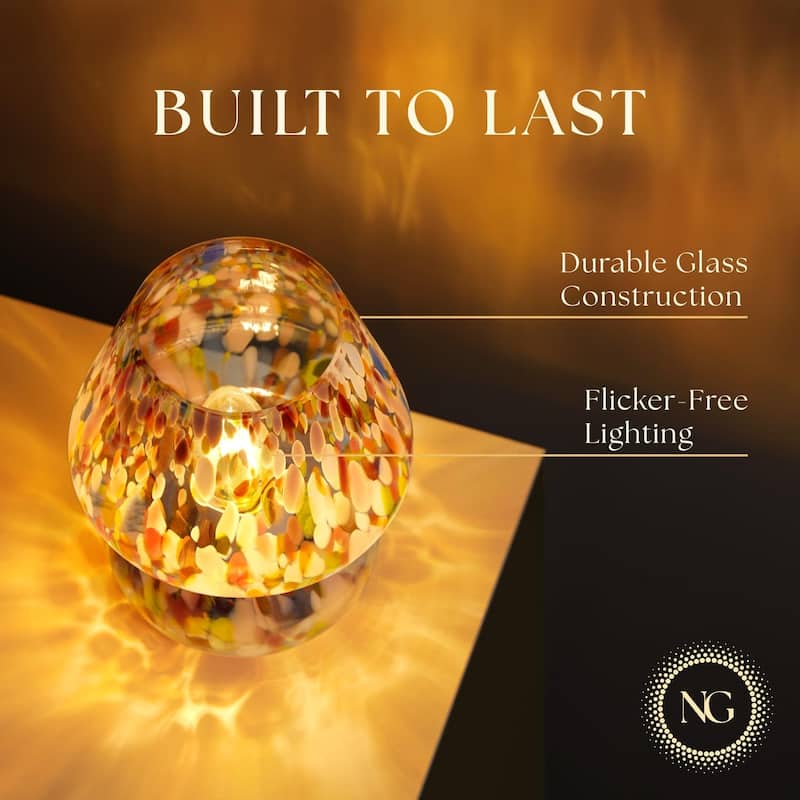 Mushroom White Glass Dimmable LED Table Lamp with E26 Socket Modern