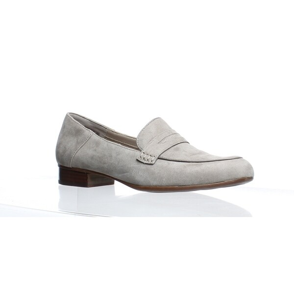 clarks grey loafers