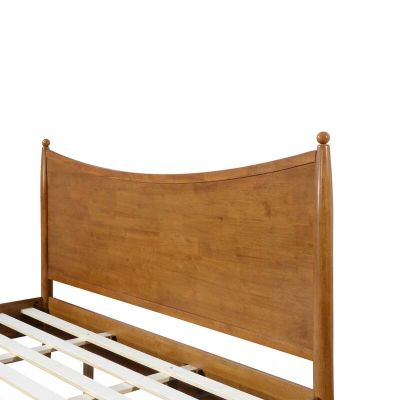 Christopher Knight Home - Classic Transitional Wooden Platform Bed with Curved Headboard