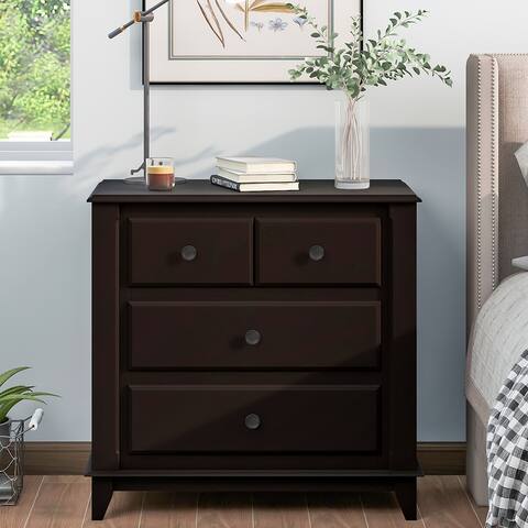 Modern Bedroom Nightstand with 3 Drawers