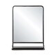 preview thumbnail 1 of 2, Large Metal Framed Mirror with Shelf - Black