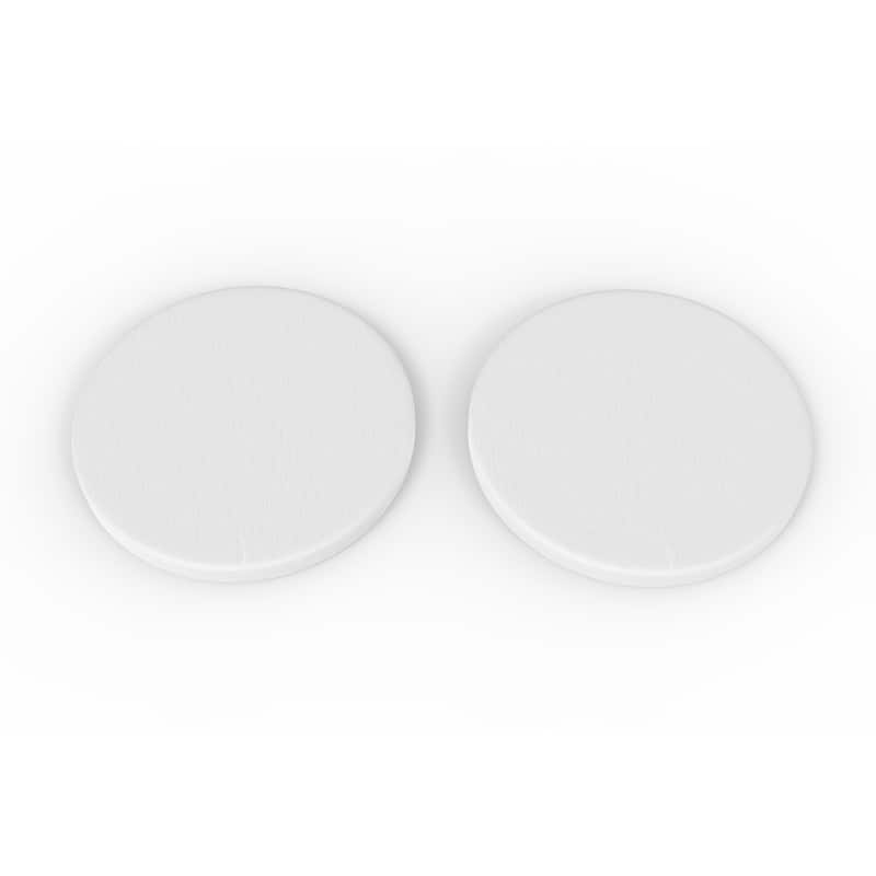 Quick Dry-Diatomite Stone Round Coaster 4 Piece Set - N/A - White