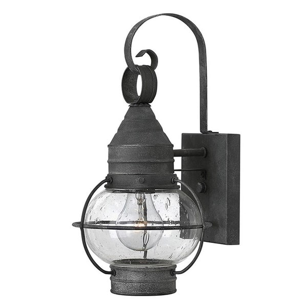 slide 2 of 12, Hinkley Lighting 14" Height 1 Light Lantern Outdoor Wall Sconce with Aged Zinc