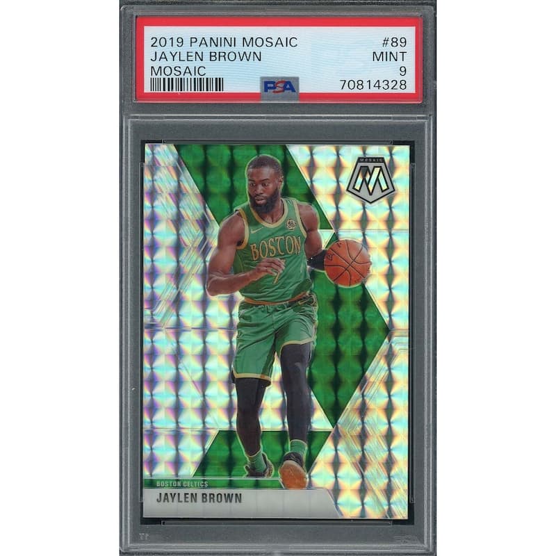 Jaylen Brown 2019 Panini Mosaic Silver Prizm Basketball Card #89 Graded PSA 9 - 8'6" x 11'6"