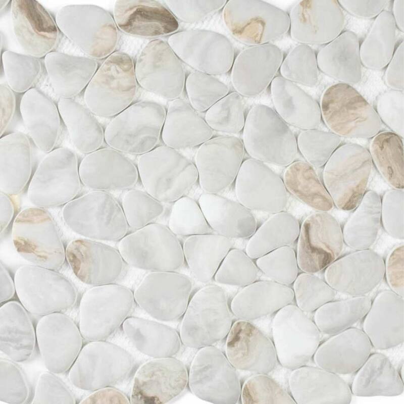 The Tile Life Huron Rock 12x12 Drift Glass Mosaic Pebble Floor & Wall Tile