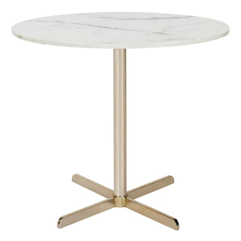 SAFAVIEH Peggy White/ Brass Round Side Table - 19.6" x 19.6" x 17.8" - 20Wx20Dx18H