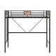 preview thumbnail 5 of 5, Metal Twin Loft Bed Frame with Stairs & Full-Length Guardrail, Space-Saving Design, No Box Spring Needed, Noise-Free, Black